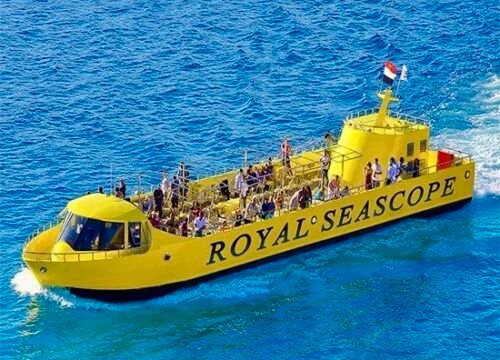 Barca con fondo di vetro Royal Seascope con sosta snorkeling da Marsa Alam